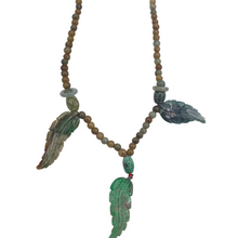 将图片加载到图库查看器，Burmese jade necklace with Leaves pendant
