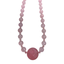 Load image into Gallery viewer, Rose quartz necklace with Circle shapes
