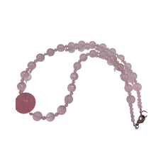 Load image into Gallery viewer, Rose quartz necklace with Circle shapes
