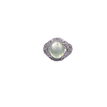 Load image into Gallery viewer, Prehnite ring in sterling silver with diamonquie
