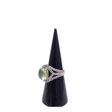 Load image into Gallery viewer, Prehnite ring in sterling silver with diamonquie
