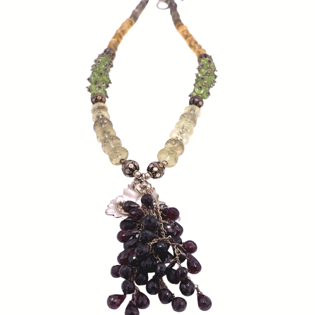 Multi Gemstone necklace In sterling Silver