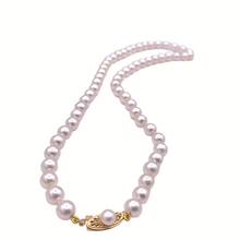 Load image into Gallery viewer, Akoya Pearl Necklace with 14k gold

