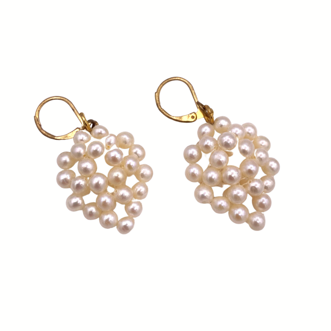 Pearl Earrings In sterling silver with gold coated