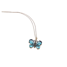 Load image into Gallery viewer, Sterling Silver Necklace with Butterfly shape in Blue Topaz
