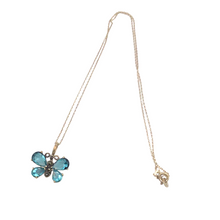 Load image into Gallery viewer, Sterling Silver Necklace with Butterfly shape in Blue Topaz
