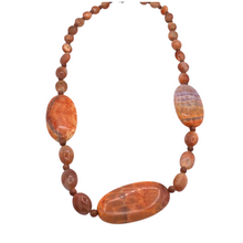 Load image into Gallery viewer, Fire agate Necklace with Oval shape pendants
