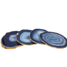 Загрузить изображение в средство просмотра галереи, Blue Agate Coaster 4 pieces set
