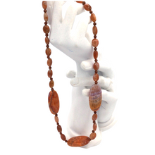 Load image into Gallery viewer, Fire agate Necklace with Oval shape pendants
