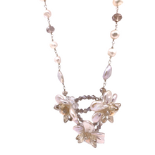 Load image into Gallery viewer, Mother of Pearl Necklace with Flower Pendant
