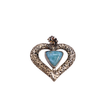 Load image into Gallery viewer, Larimar Pendant with Heart Shape In sterling silver
