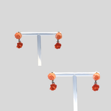 Load image into Gallery viewer, Angle skin coral rose shape earrings pose style in sterling silver
