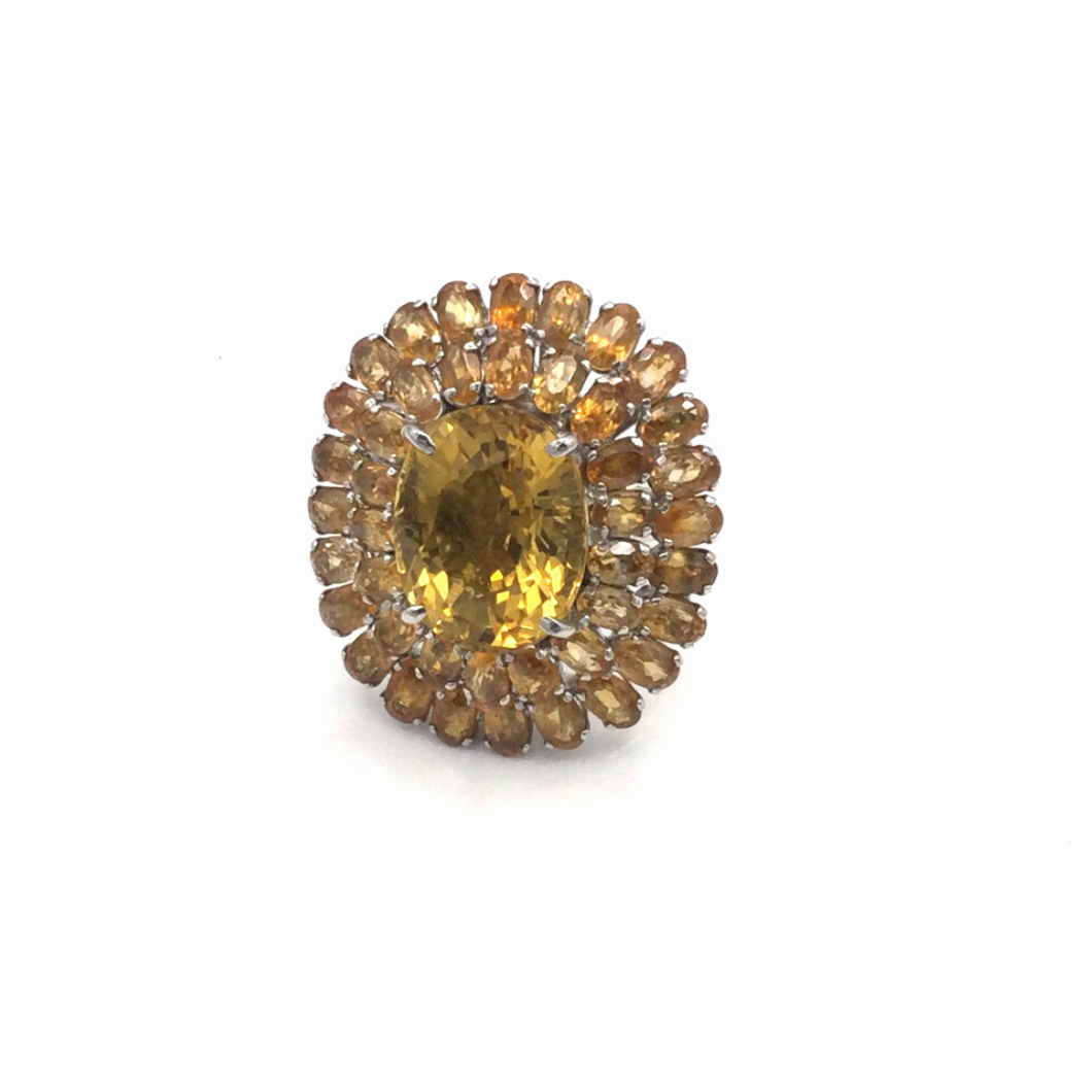 Yellow Topaz Ring in Sterling Silver