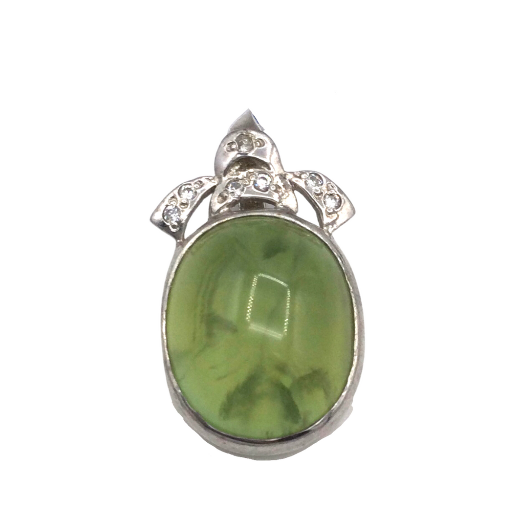 Prehnite Pendant in Sterling Silver