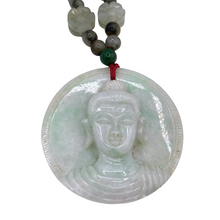 将图片加载到图库查看器，Burmese Jade Necklace with Buddha Figure pendant
