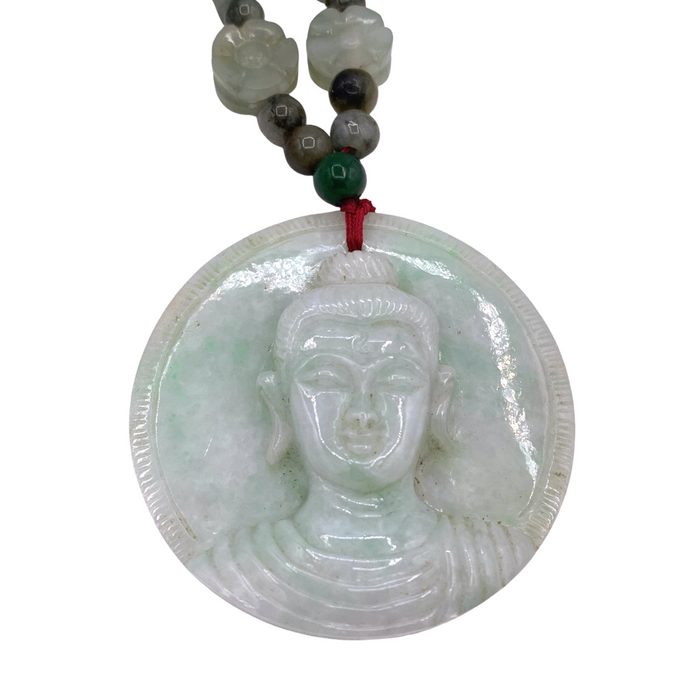 Burmese Jade Necklace with Buddha Figure pendant