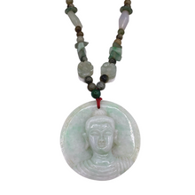 将图片加载到图库查看器，Burmese Jade Necklace with Buddha Figure pendant
