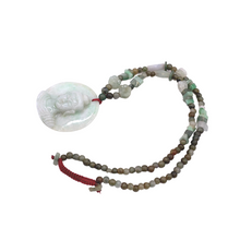 将图片加载到图库查看器，Burmese Jade Necklace with Buddha Figure pendant
