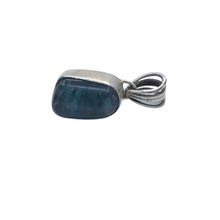 Load image into Gallery viewer, Blue Tourmaline Cabochon in sterling silver setting pendant
