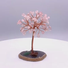 Load and play video in Gallery viewer, Rose Quartz Tree with Agate Base (Small)
