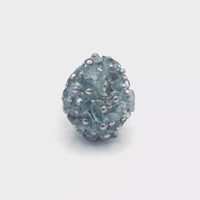 在图库查看器中加载和播放视频，360 video of Aquamarine grape styled ring in sterling silver setting
