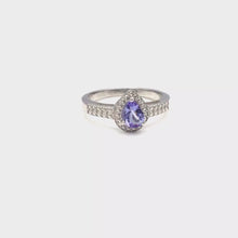 Загружайте и воспроизводите видео в средстве просмотра галереи Tanzanite with Diamonique Ring in Sterling Silver
