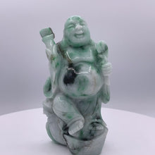 Load and play video in Gallery viewer, 360 view of Burmese Jade Smiling Buddha Statue
