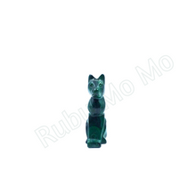 Cargar imagen en el visor de la galería, Hand-Carved Malachite Cat Figurine
