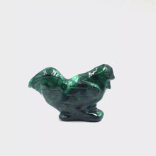 Load and play video in Gallery viewer, Hand-Carved Malachite Chicken Figurine
