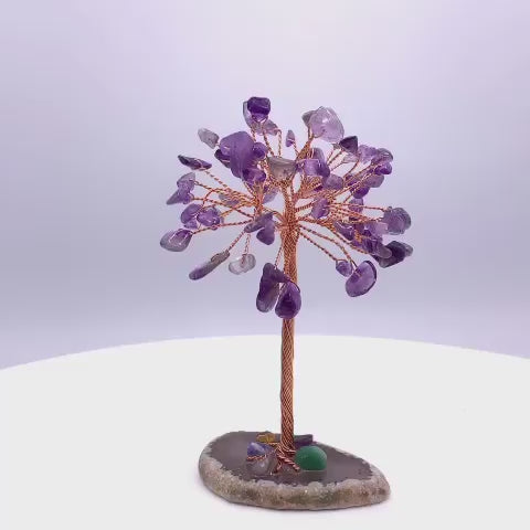 360 video of Amethyst Tree with Agate Base