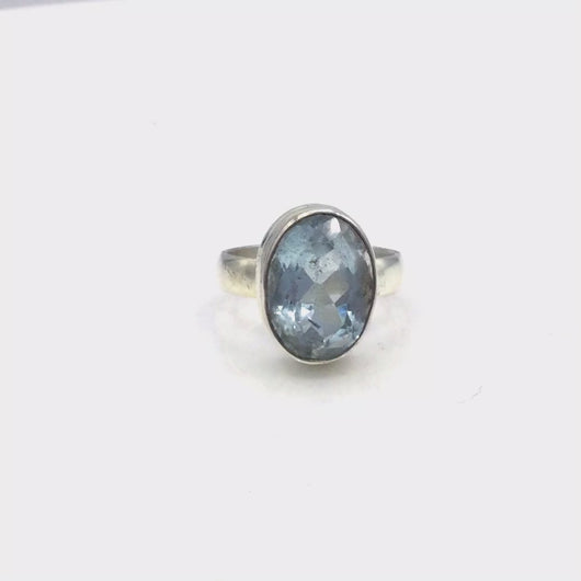 aquamarine oval ring in sterling silver video