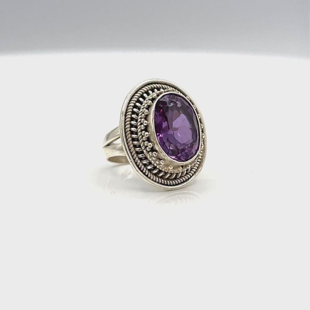 Amethyst Ring in sterling silver