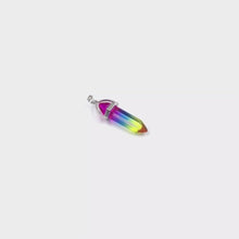 Load and play video in Gallery viewer, Rainbow Aura Quartz Point Pendant
