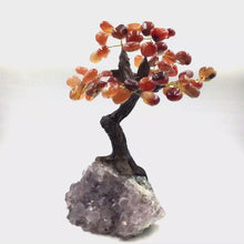 Load and play video in Gallery viewer, 360 view of Carnelian Gemstone Trees with Amethyst Base
