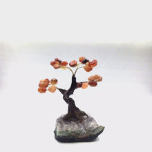 Load and play video in Gallery viewer, 360 view of Carnelian Gemstone Trees with Amethyst Base
