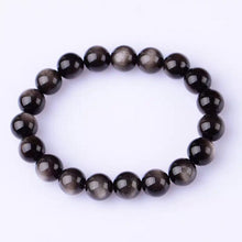 Load image into Gallery viewer, Silver Sheen Obsidian Bead Bracelet
