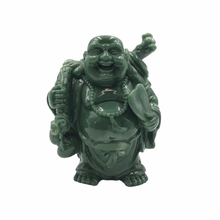 Загрузить изображение в средство просмотра галереи, Hand-Carved Happy Buddha Green Porcelain Statue
