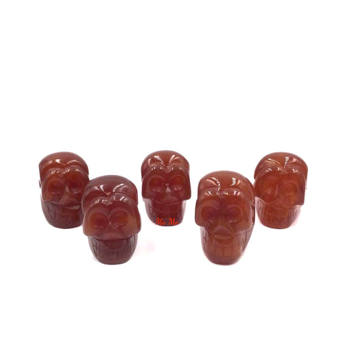 Carnelian skull head pendants 