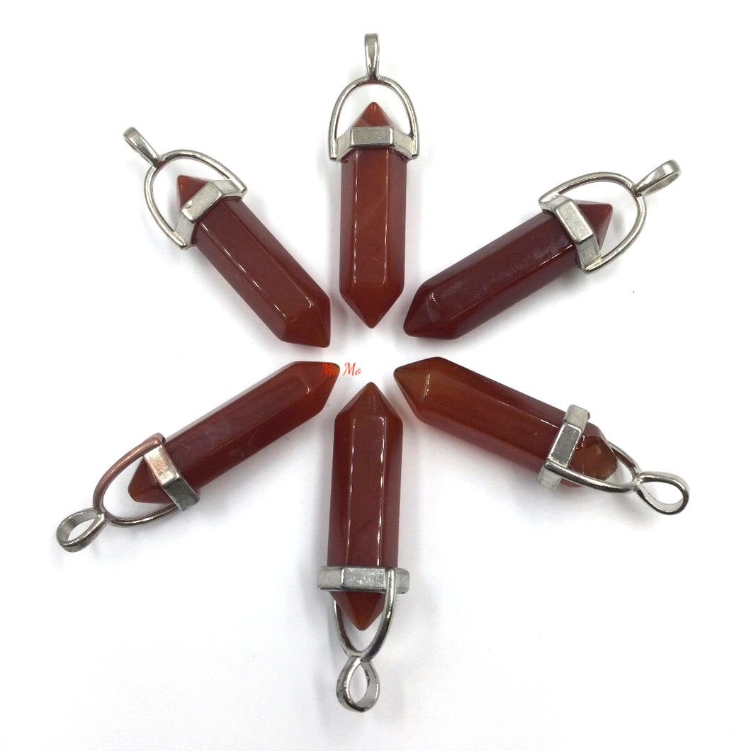 Six Carnelian Point Pendants