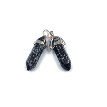 Load image into Gallery viewer, Snowflake Obsidian Point Pendant
