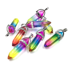 Cargar imagen en el visor de la galería, Rainbow Aura Quartz Point Pendant
