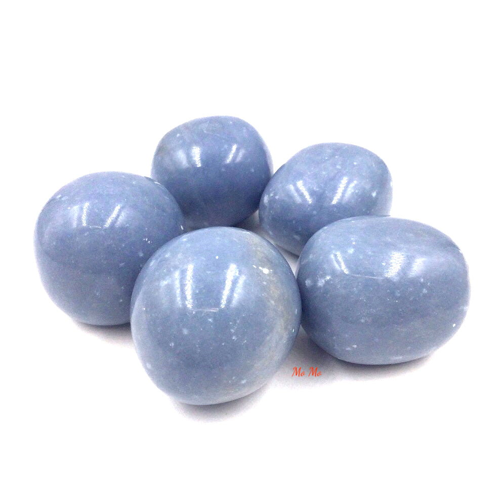 5 Angelite Tumbled stones 