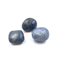 将图片加载到图库查看器，Three Blue Coral tumbled stones
