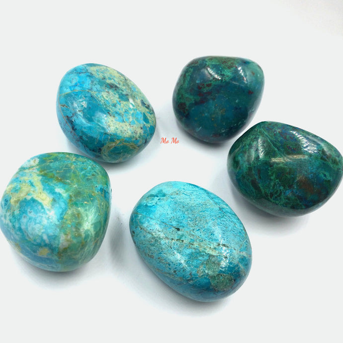 Chrysocolla tumbled stones