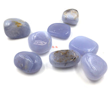 Load image into Gallery viewer, A bunch of Blue Lace Agate Tumbled stones
