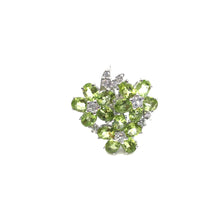 Load image into Gallery viewer, Peridot Triple Floral with Diamonique Ring in Sterling Silver
