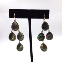 Загрузить изображение в средство просмотра галереи, Mother of Pearl Oval Shape Hanging Earrings in Sterling Silver
