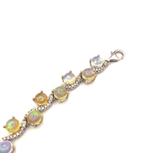 Load image into Gallery viewer, Opal with Diamonique Bracelet in Sterling Silver
