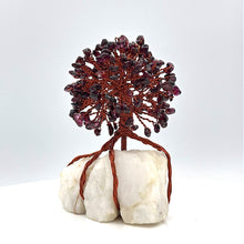 Load image into Gallery viewer, Garnet Tree with Quartz base
