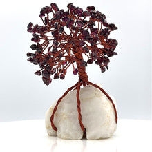 Load image into Gallery viewer, Garnet Tree with Quartz base
